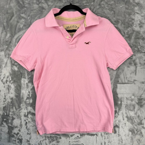 Hollister Other - Hollister Mens Pink Short Sleeve Pique Polo Shirt  Medium M Unisex 100% Cotton